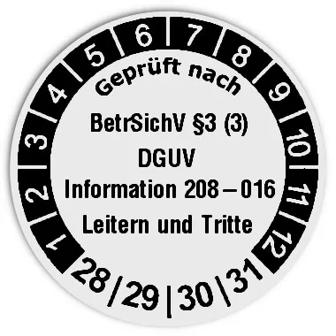 Produktbild: Prüfplaketten Leitern und Tritte - Durchmesser: 30mm