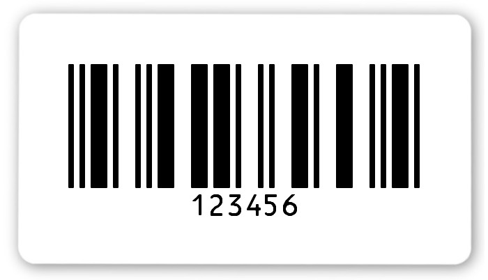1000x Etiketten Folie weiß, 54x30mm, 2a5 interleaved 6-stellig ff, 2 Etiketten pro Nummer