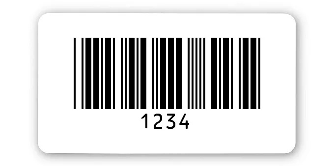 Universaletiketten Material:Thermopapier Größe:45x25mm Kopfzeile:"ohne" Barcode:Code 39 ohne Prüfziffer Stellenanzahl:4-stellig Ausführung:3 Etiketten pro Nummer Menge:300