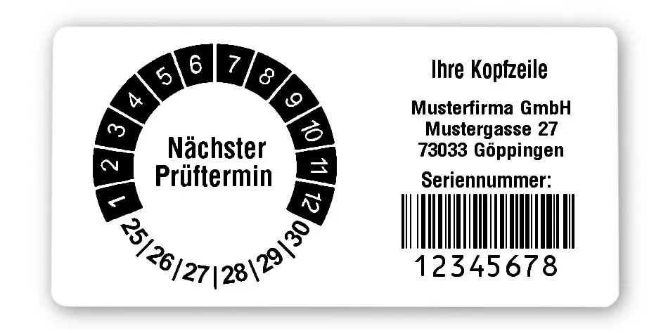Produktbild: Prüfplakettenträger für Datum Plaketten - 68x34mm, weiß