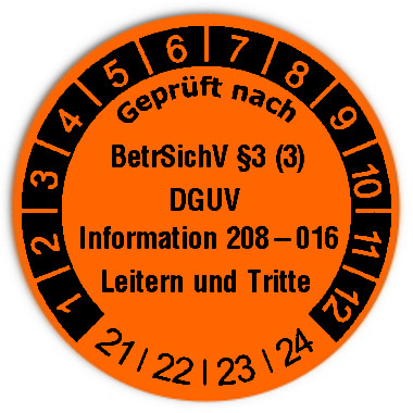500x Folie Orange, Ø 30mm, ohne fix, 2021, 1 Etikett pro Nummer