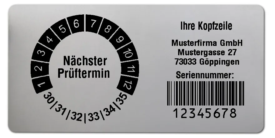 Produktbild: Prüfplakettenträger für Datum Plaketten - 68x34mm, silber