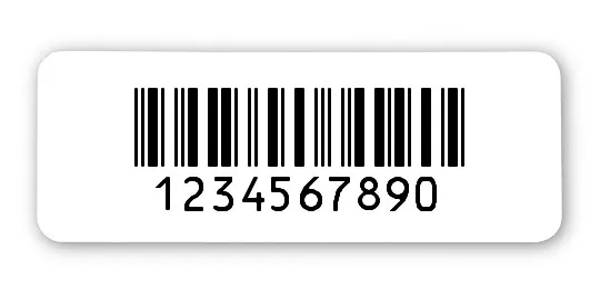 Produktbild:Universaletiketten Material:Folie weiß Größe:40x15mm Kopfzeile:"ohne" Barcode:2a5 interleaved Stellenanzahl:10-stellig Ausführung:1 Etikett pro Nummer Etiketten je Rolle:500