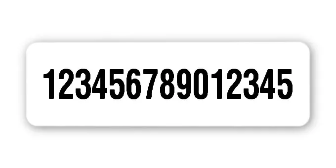 Universaletiketten Material:ThermoTop Größe:50x15mm Kopfzeile:"ohne" Barcode:ohne Stellenanzahl:15-stellig Ausführung:1 Etikette pro Nummer Menge:500