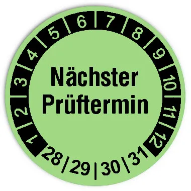Produktbild: Prüfplaketten Nächster Prüftermin - Durchmesser: 30mm