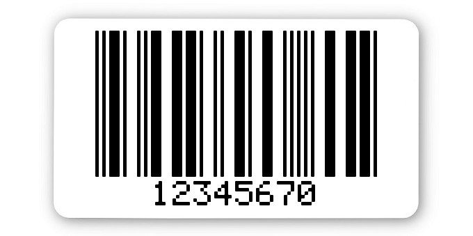Archivierungsetiketten Material:ThermoTop Größe:45x25mm Kopfzeile:"ohne" Barcode:2a5 mit Prüfziffer Stellenanzahl:8-stellig Menge:1000