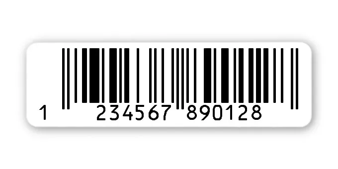 Archivierungsetiketten Material:Polyethylen-Folie hochglänzend weiß Größe:50x15mm Kopfzeile:"ohne" Barcode:EAN 13 Stellenanzahl:13-stellig Sonderetikett:Postfix 2 Menge:1000