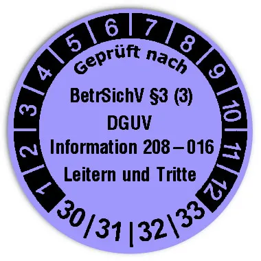 Produktbild: Prüfplaketten Leitern und Tritte - Durchmesser: 30mm