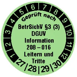 Produktbild: Prüfplaketten "Leitern und Tritte" - Durchmesser: 20mm