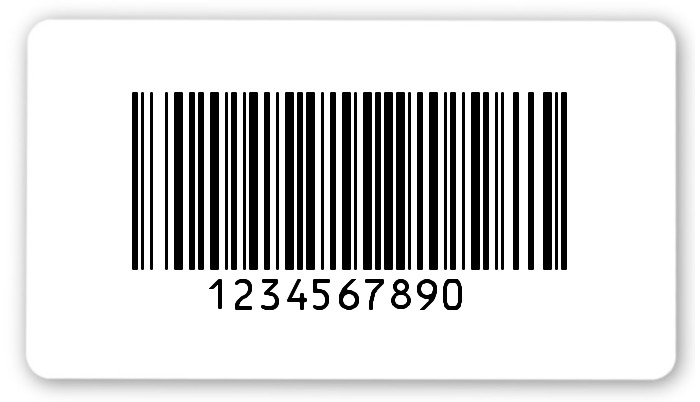 100x Etiketten Folie weiß, 54x30mm, 128B 10-stellig ff, 2 Etiketten pro Nummer