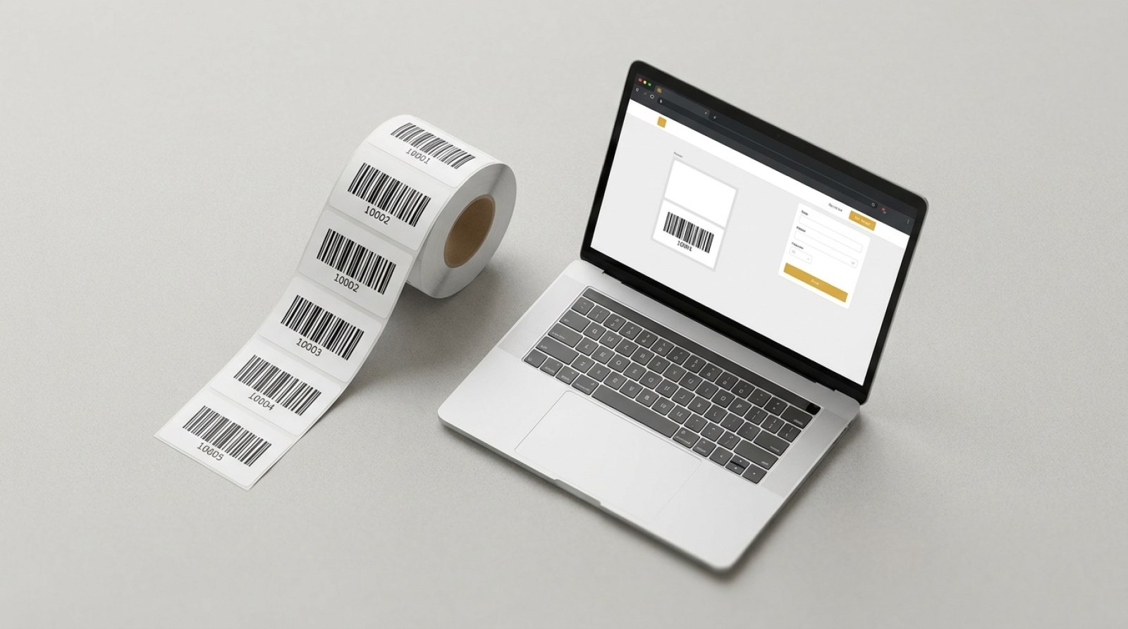 Barcode-Etiketten mit fortlaufender Nummerierung neben dem Label Studio Konfigurator