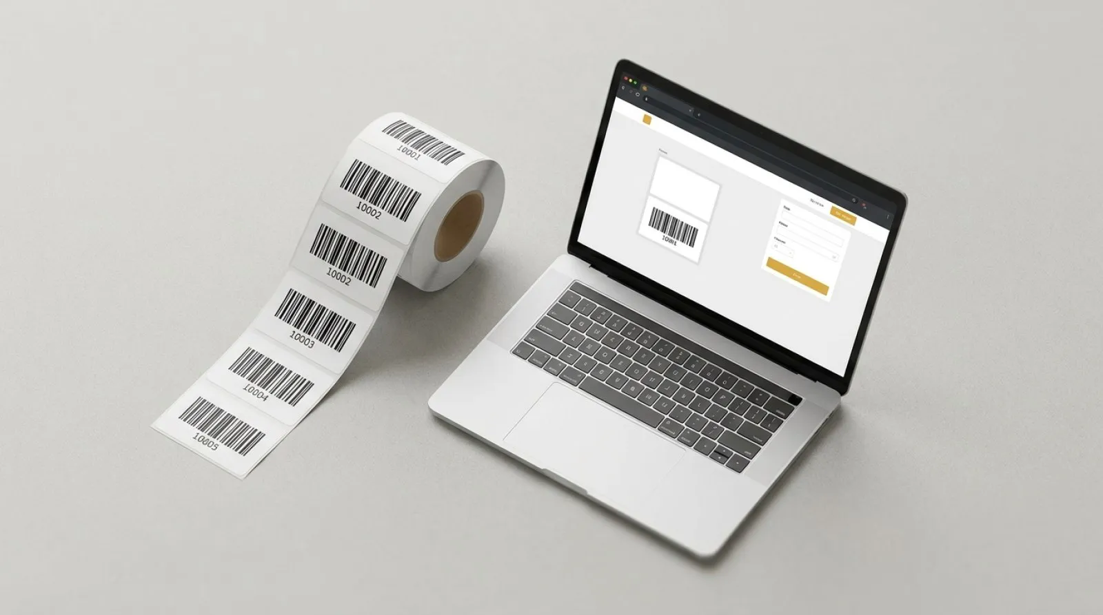 Barcode-Etiketten mit fortlaufender Nummerierung neben dem Label Studio Konfigurator