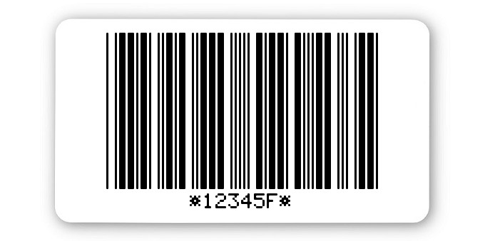 Archivierungsetiketten Material:ThermoTop Größe:45x25mm Kopfzeile:"ohne" Barcode:Code 39 mit Prüfziffer Stellenanzahl:6-stellig Menge:1000