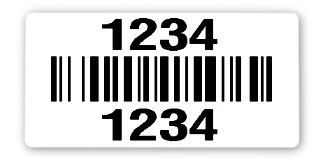 Sonderetiketten Material:Kabelmarkierer Größe:34x70mm Kopfzeile:"ohne" Barcode:128B Stellenanzahl:4-stellig Ausführung:2 Etiketten pro Nummer Menge:300