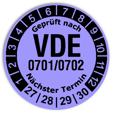 Test badges VDE 0701/0702 - Diameter: 30mm