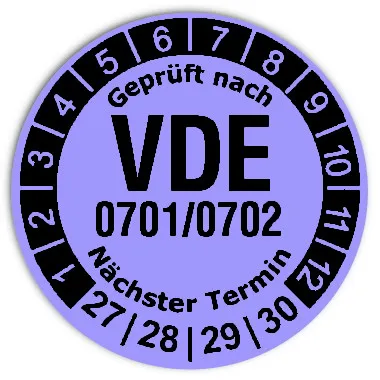 Produktbild: Prüfplaketten VDE 0701/0702 - Durchmesser: 30mm