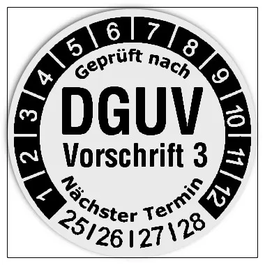 Prüfplaketten DGUV Vorschrift 3