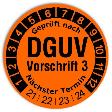 Prüfplaketten Material:Folie orange Größe:Ø 30mm Nächste Prüfung:2021 Barcode:ohne Stellenanzahl:ohne Ausführung:1 Etikette pro Nummer Menge:500