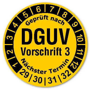 Produktbild: Prüfplaketten DGUV Vorschrift 3 - Durchmesser: 30mm