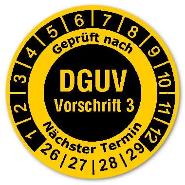Prüfplaketten DGUV Vorschrift 3 Termin Prüfung Elektro Anlagen- Geräte Prüfplaketten DGUV Vorschrift 3 Termin Prüfung Elektro Anlagen- Geräte
