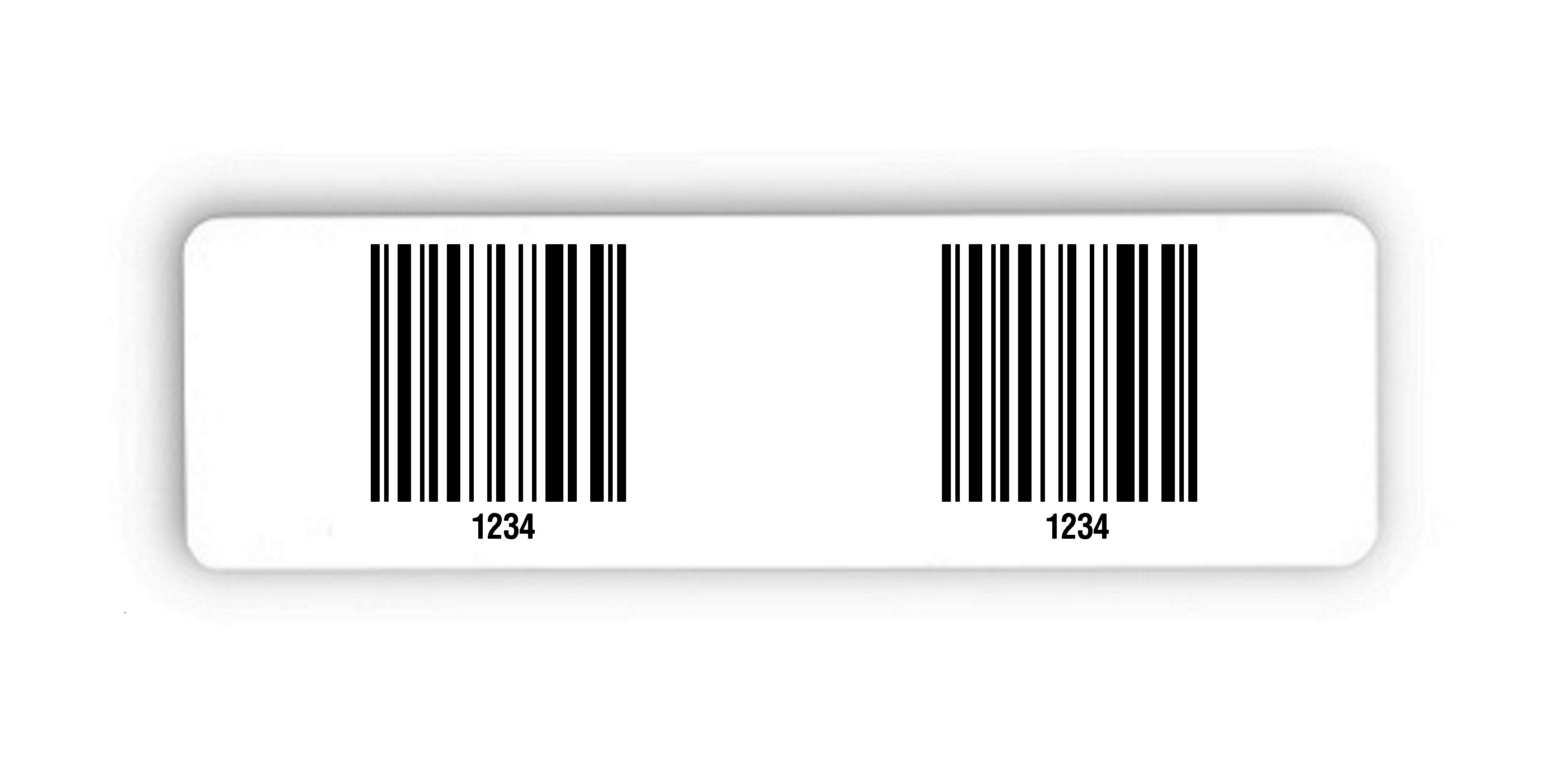 Palettenetiketten Material:Polyethylen-Folie hochglänzend weiß Größe:150x50mm Kopfzeile:"ohne" Barcode:128C Stellenanzahl:4-stellig Menge:300