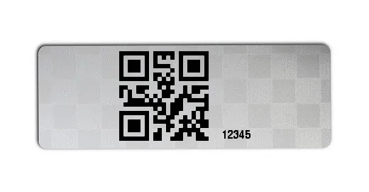 Universaletiketten Material:Siegeletikett Größe:36x13mm Kopfzeile:"ohne" Barcode:QR Stellenanzahl:5-stellig Ausführung:2 Etiketten pro Nummer Etiketten je Rolle:100