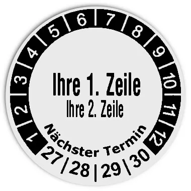 Produktbild: Prüfplaketten 2-zeilig - Durchmesser: 30mm