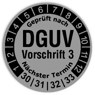 Produktbild: Prüfplaketten DGUV Vorschrift 3 - Durchmesser: 30mm