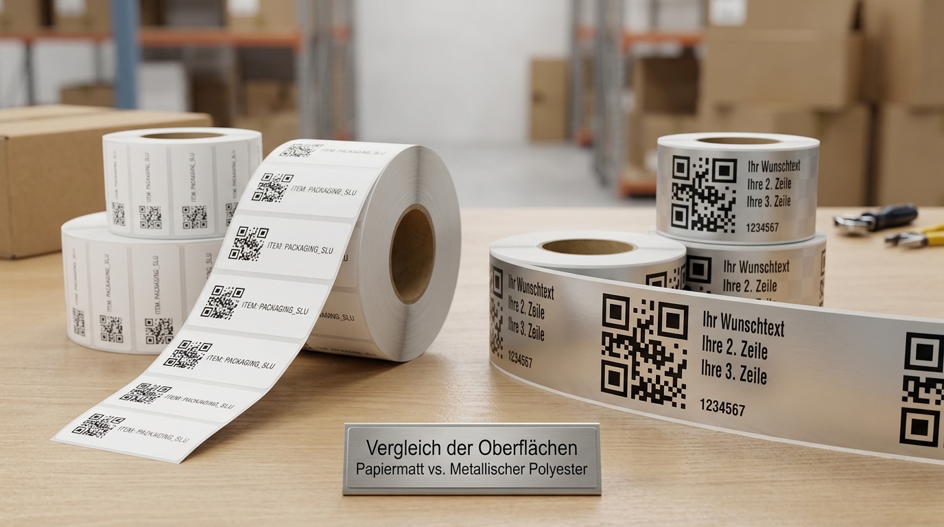 Folienetiketten vs. Thermopapier - Materialvergleich