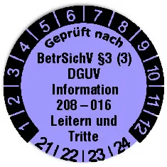 Produktbild:Datum Prüfetikett Material:Folie flieder Größe:Ø 20mm Nächste Prüfung:2021 Barcode:ohne Stellenanzahl:ohne Ausführung:1 Etikett pro Nummer Etiketten je Rolle:300