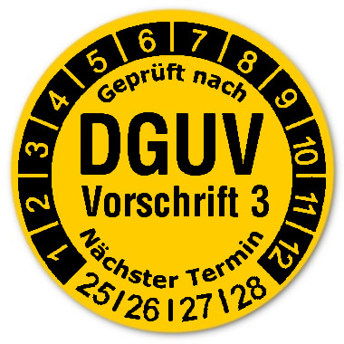 Prüfplaketten DGUV Vorschrift 3