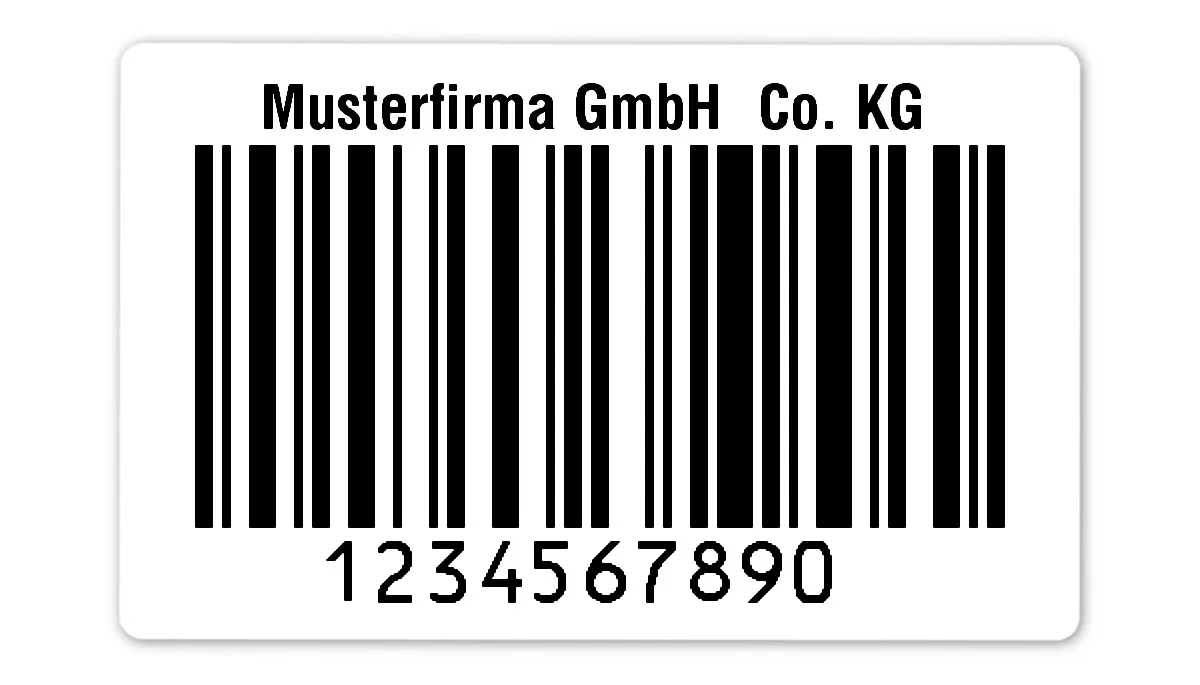 Palettenetiketten Material:Folie weiß Größe:80x50mm Kopfzeile:"Ihr Wunschtext" Barcode:128C Stellenanzahl:10-stellig Ausführung:1 Etikett pro Nummer Etiketten je Rolle:300
