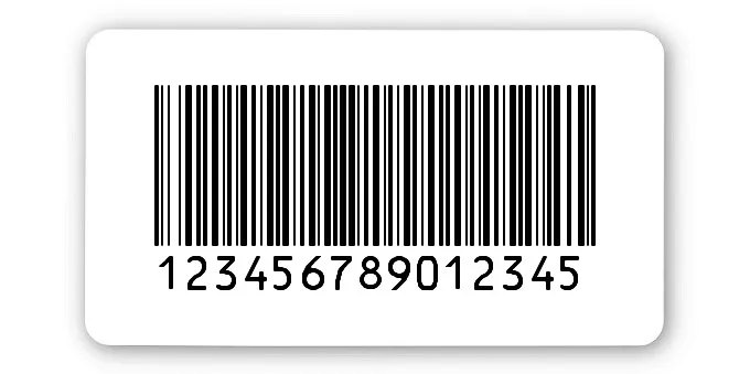 Universaletiketten Material:Thermopapier Größe:45x25mm Kopfzeile:"ohne" Barcode:128B Stellenanzahl:15-stellig Ausführung:2 Etiketten pro Nummer Menge:100