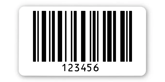 Archivierungsetiketten Material:ThermoTop Größe:45x25mm Kopfzeile:"ohne" Barcode:128C Stellenanzahl:6-stellig Menge:1000