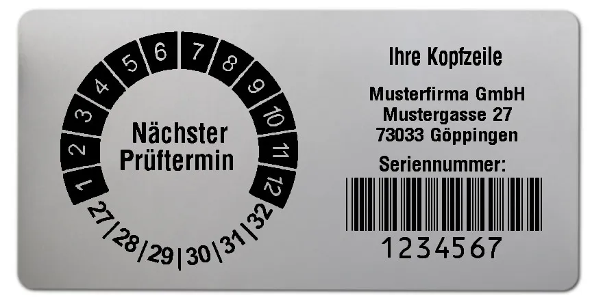 Produktbild: Prüfplakettenträger für Datum Plaketten - 68x34mm, silber