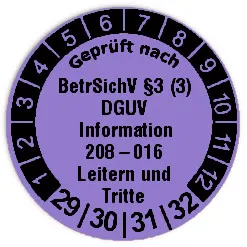 Produktbild: Prüfplaketten "Leitern und Tritte" - Durchmesser: 20mm
