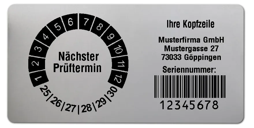 Produktbild: Prüfplakettenträger für Datum Plaketten - 68x34mm, silber