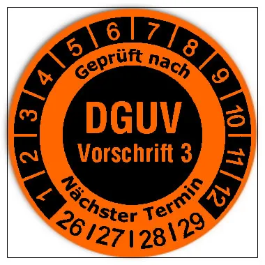 Prüfplaketten DGUV Vorschrift 3 invers