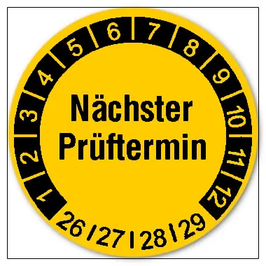 Prüfplaketten Nächster Prüftermin, Ø 30mm