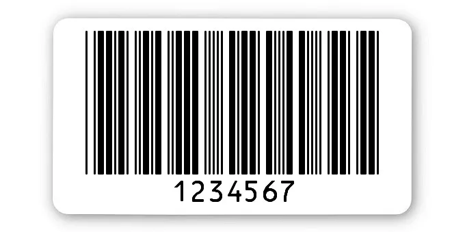 Archivierungsetiketten Material:ThermoTop Größe:45x25mm Kopfzeile:"ohne" Barcode:Code 39 ohne Prüfziffer Stellenanzahl:7-stellig Menge:1000