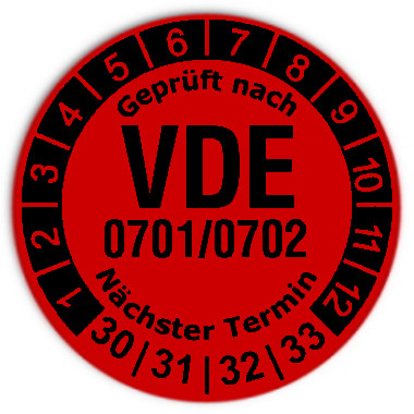 Prüfplaketten VDE 0701/0702 - Durchmesser: 30mm