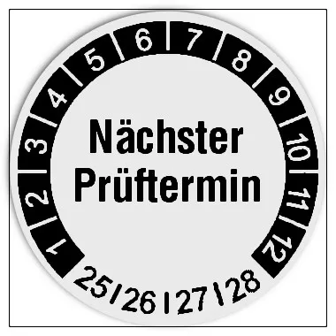 Prüfplaketten Nächster Prüftermin, Ø 30mm