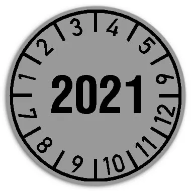 Datum Prüfetikett Material:Folie silber Größe:Ø 30mm Kopfzeile:"Ihr Wunschtext" Barcode:ohne Stellenanzahl:ohne Ausführung:1 Etikett pro Nummer Etiketten je Rolle:1000