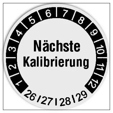 Prüfplaketten Nächste Kalibrierung, Ø 30mm